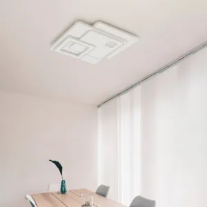 Plafón Led Retro geométrico blanco. Moderno y luminoso