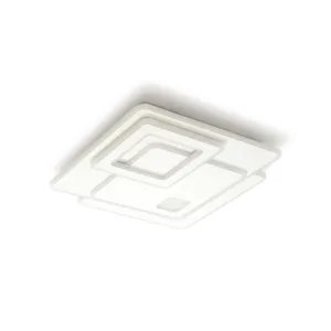 Plafón Led Retro geométrico blanco. Moderno y luminoso