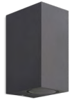 Plafón de pared rectangular gris oscuro modelo LM0025, disponible en Lámparas Móstoles.