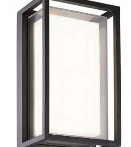 Plafón de pared rectangular moderno modelo LM0029 negro, disponible en Lámparas Móstoles.