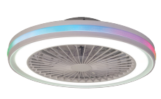 Ventilador de techo modelo Gamer LM0088 en color blanco, diseño moderno y funcional, disponible en Lamparas Mostoles.