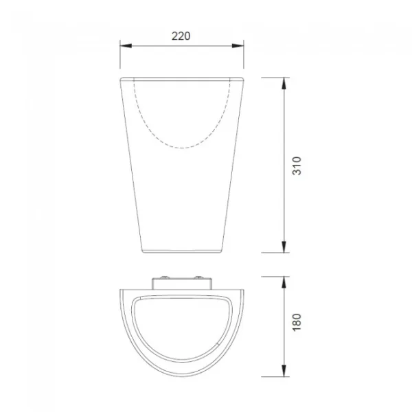 Aplique de pared para exterior con diseño en forma de maceta. Ideal para cualquier rincón