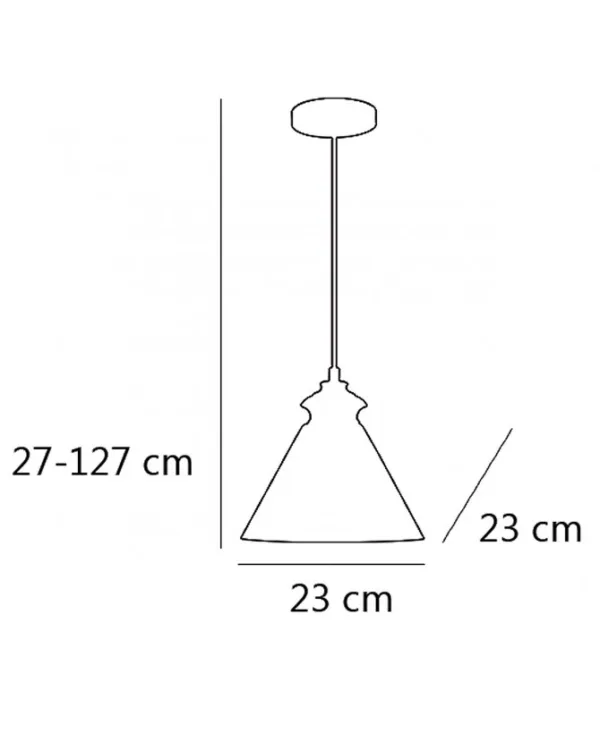 Lampara colgante Keta Niquel satinado y cristal. Estilo industrial