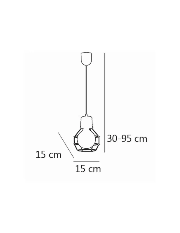 lampara colgante cuerda y metal Trena. Estilo industrial