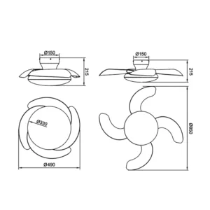 Ventilador plafón Aloha II – Aspas retráctiles, LED regulable CCT y mando (blanco / blanco-madera) 16 Ventilador de techo tipo plafón Aloha II con aspas retráctiles, motor DC y luz LED regulable