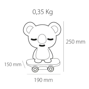 Lámpara decorativa infantil en forma de koala gris modelo LM0228A, disponible en Lámparas Móstoles.