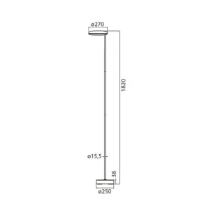 Lámpara de pie orientable negra para salón