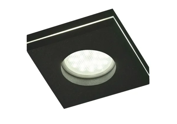 Foco empotrable LED de aluminio mecanizado con luz lateral, disponible en blanco y negro