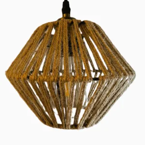 Lámpara colgante de cuerda con 5 luces, ideal para decoraciones rústicas y naturales