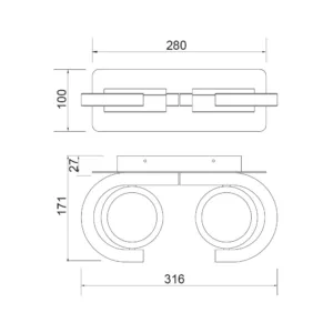 Aplique orientable de exterior modelo Iguazu en gris o blanco giro 320º