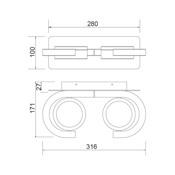 Aplique orientable de exterior modelo Iguazu en gris o blanco giro 320º