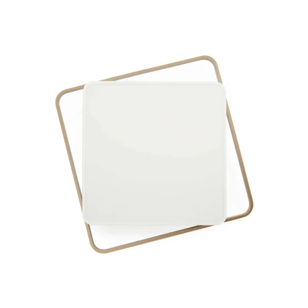 Plafón de techo LED Base con diseño moderno y regulable en color blanco y dorado.