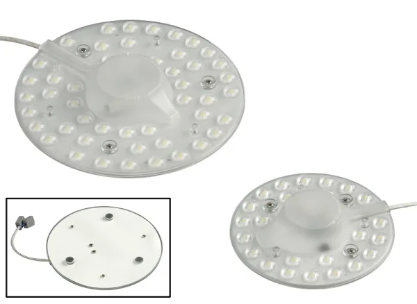 Placa LED de sustitución EL-3-F y EL-3-N, 20W, 1600 lúmenes, instalación directa a 220V y fijación por imanes. Disponible en 6000K (fría) y 4000K (neutra).