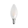 Bombilla vela LED mate de 4W con apertura de 360º y casquillo E14. Disponible en luz neutra 4000K (LMR09242) y luz cálida 3000K (LMR09241).