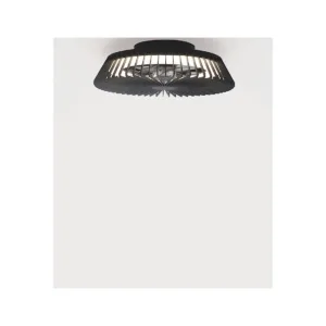 Ventilador plafón Himalaya con aspas internas, luz LED y motor silencioso, en blanco, negro y madera