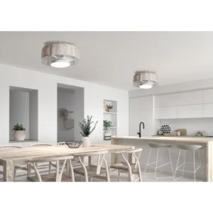 Ventilador de techo Mara en ratán natural con luz LED regulable