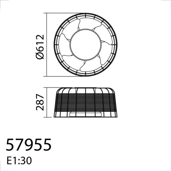 Ventilador de techo Mara en ratán natural con luz LED regulable