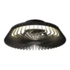 Ventilador plafón Himalaya con aspas internas, luz LED y motor silencioso, en blanco, negro y madera