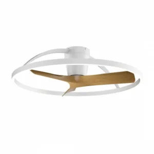 Ventilador de techo Nepal con motor DC ultra silencioso, disponible en diámetros de 105 cm y 75 cm, luz LED regulable en intensidad y temperatura de color (2700 K–5000 K), control mediante mando a distancia, app móvil y asistentes de voz. Ideal para estancias de 13 a más de 20 m².