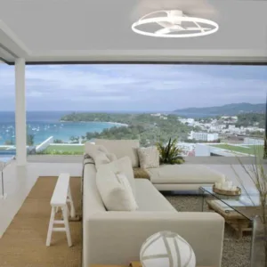 Ventilador de Techo Nepal – Motor DC Silencioso, Luz LED Regulable y Control Inteligente 16 Ventilador de techo Nepal, disponible en versiones de 105 cm y 75 cm, con motor DC ultra silencioso, luz LED regulable en intensidad y temperatura de color, y control inteligente mediante mando a distancia, app móvil y asistentes de voz. Diseño moderno y eficiente para estancias de 13 a 20 m².