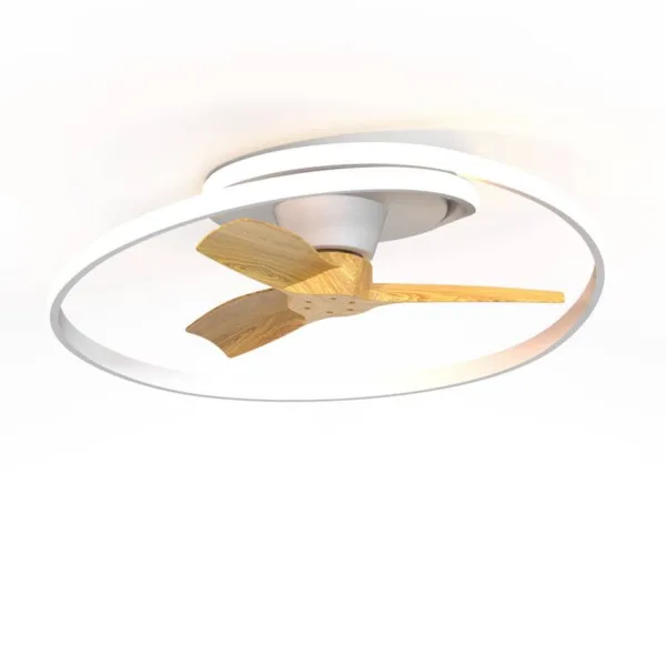 Ventilador de techo LED Ocean con aspas de madera acrílica, motor DC silencioso y luz regulable