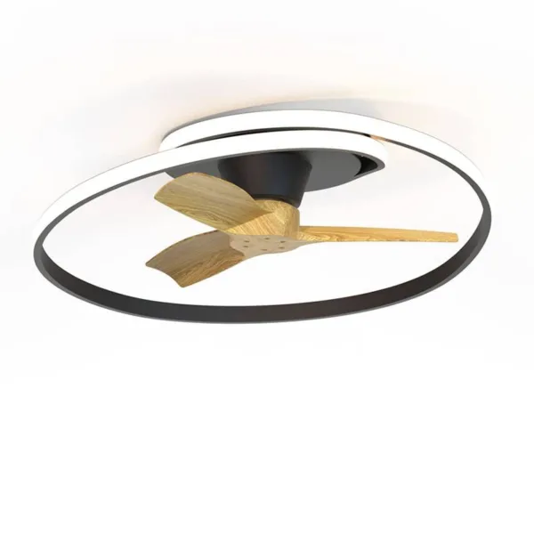 Ventilador de techo LED Ocean con aspas de madera acrílica, motor DC silencioso y luz regulable