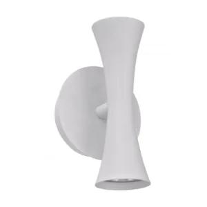 Aplique de pared modelo Alda en acabado blanco, latón o negro con doble foco GU‑10.