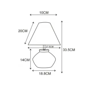 Lámpara de Sobremesa Larry Piedra – Acabado Beig o Gris – Casquillo E14 5 Lámpara de sobremesa con base cerámica efecto piedra en tonos beig o gris y pantalla blanca.