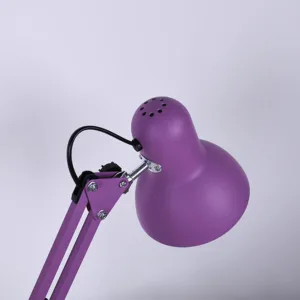 Flexo de escritorio articulable con casquillo E27, disponible en azul, lila, amarillo, negro-cuero y blanco-cromo