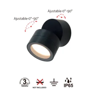 Foco de superficie IP65 Saler orientable 90° para bombilla GX53 en blanco, negro, antracita o corten