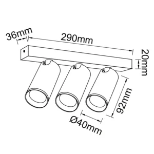 Sistema de focos Nazaré orientables con casquillo GU10 mini en blanco o negro (2, 3 o 4 luces)