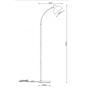 Pie de salón NIU de estilo lector con cabezal orientable e interior blanco, casquillo E27