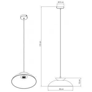 Lámpara colgante IDEA de estilo retro en aluminio con casquillo E27 y altura regulable