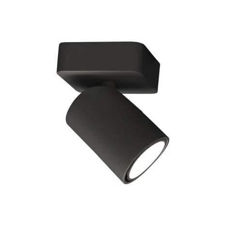 Foco SAL 1 luz orientable GU10 – blanco mate, negro mate o negro con oro Foco SAL de 1 luz orientable 360°, aluminio, compatible con bombilla GU10, en blanco mate, negro mate o negro con oro