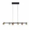 Lámpara de techo colgante SAL de 6 focos orientables con altura regulable, acabados blanco mate, negro mate o negro con oro