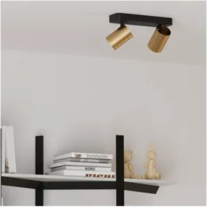 Regleta SAL de 2, 3 o 4 focos orientables compatible con bombillas GU10, acabados blanco, negro u oro/negro
