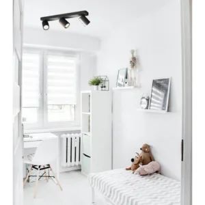 Regleta SAL de 2, 3 o 4 focos orientables compatible con bombillas GU10, acabados blanco, negro u oro/negro