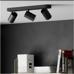 Regleta SAL de 2, 3 o 4 focos orientables compatible con bombillas GU10, acabados blanco, negro u oro/negro