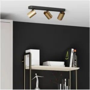 Regleta SAL de 2, 3 o 4 focos orientables compatible con bombillas GU10, acabados blanco, negro u oro/negro