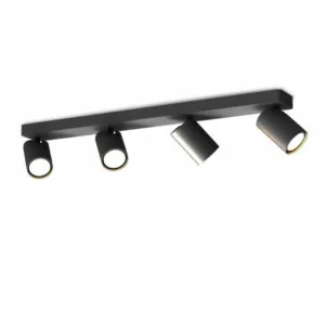 Regleta SAL de 2, 3 o 4 focos orientables compatible con bombillas GU10, acabados blanco, negro u oro/negro