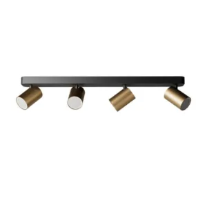 Regleta SAL de 2, 3 o 4 focos orientables compatible con bombillas GU10, acabados blanco, negro u oro/negro