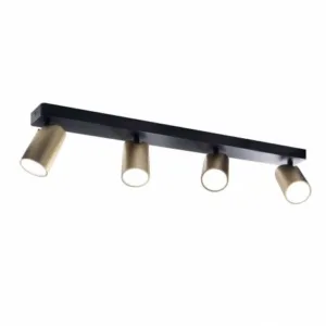 Regleta SAL de 2, 3 o 4 focos orientables compatible con bombillas GU10, acabados blanco, negro u oro/negro