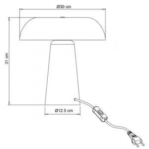 Lámpara de sobremesa retro IDEA – Metálica, 2 x E14, colores (amarillo, terracota, verde o arena) 9 Sobremesa retro IDEA metálica con dos casquillos E14 y pantalla cóncava, colores pastel