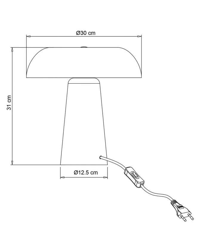 Lámpara de sobremesa retro IDEA – metálica 2 x E14 (31×30×30 cm) Sobremesa retro IDEA metálica con dos casquillos E14 y pantalla cóncava, colores pastel