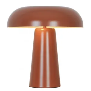 Lámpara de sobremesa retro IDEA – Metálica, 2 x E14, colores (amarillo, terracota, verde o arena) 3 Sobremesa retro IDEA metálica con dos casquillos E14 y pantalla cóncava, colores pastel