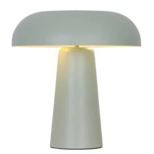 Lámpara de sobremesa retro IDEA – Metálica, 2 x E14, colores (amarillo, terracota, verde o arena) 5 Sobremesa retro IDEA metálica con dos casquillos E14 y pantalla cóncava, colores pastel