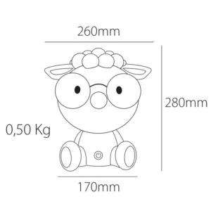 Lámpara infantil oveja LED “Sheep” – Recargable USB, tacto y 3 intensidades (gris/blanco) 5 Lámpara infantil con forma de oveja, LED 3W, luz neutra con 3 intensidades y batería recargable USB