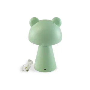 Lámpara infantil con forma de rana en verde, LED integrado 3W 3000K, recargable por USB