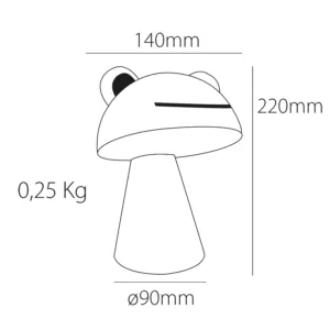 Lámpara infantil con forma de rana en verde, LED integrado 3W 3000K, recargable por USB