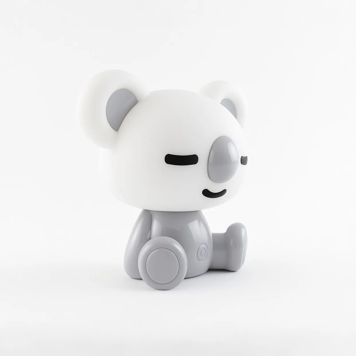 Lm0241a-Lámpara infantil Koala – LED 3W 4000K, 3 intensidades, recargable USB Lámpara infantil con forma de koala blanca y gris, LED 3W 4000K, tres intensidades y batería USB